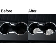 For Ford Mustang 2015-2020 Car Water Cup Holder Base Diamond Decoration Sticker, Left and Right Drive