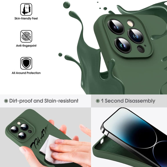 For iPhone 16 Pro Max Microfiber Liquid Silicone Shockproof Phone Case(Dark Green)