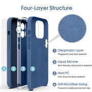 For iPhone 16 Microfiber Liquid Silicone Shockproof Phone Case(Blue)