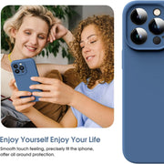 For iPhone 16 Microfiber Liquid Silicone Shockproof Phone Case(Blue)