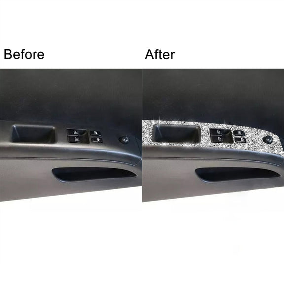 For Nissan 350Z 2003-2009 2pcs Car Glass Lift Diamond Decorative Sticker, Left Drive