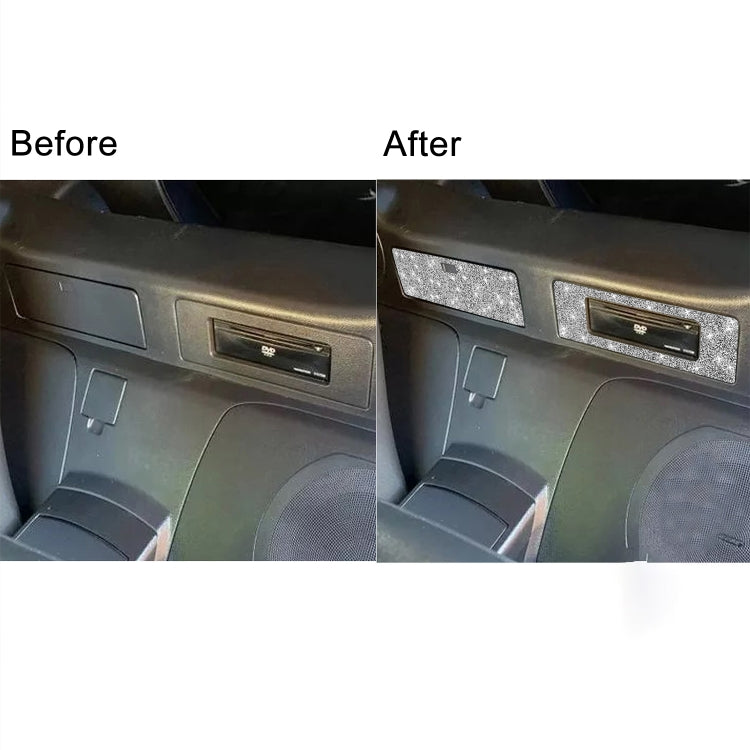 For Nissan 350Z 2003-2009 Car DVD Storage Box Diamond Decorative Sticker,Left and Right Drive Universal