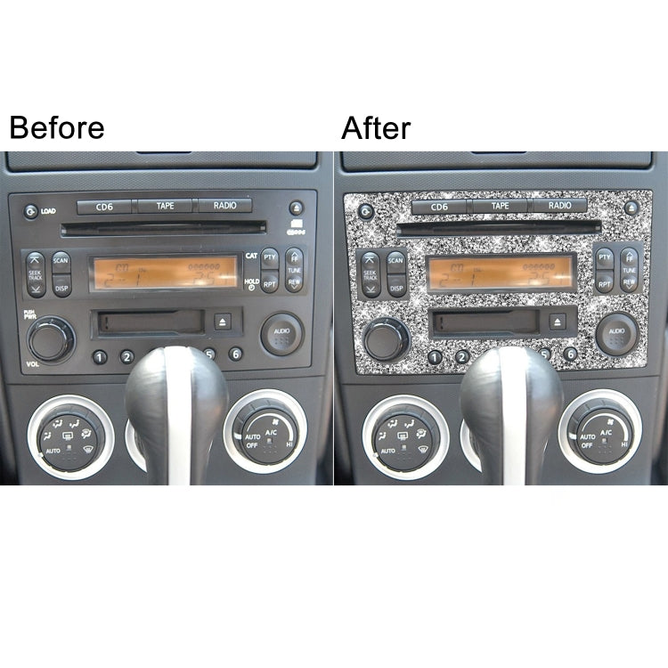 For Nissan 350Z 2003-2009 Car CD Radio Play Panel Diamond Decorative Sticker,Left and Right Drive Universal