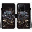 For Xiaomi 13T / 13T Pro / Redmi K60 Ultra Crystal Texture Colored Drawing Leather Phone Case(Black Rose) - Redmi K60 Ultra Cases by PMC TechLife | Online Shopping South Africa | PMC TechLife | Buy Now Pay Later Mobicred
