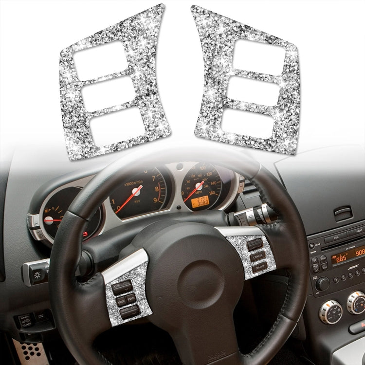 For Nissan 350Z 2003-2009 2pcs Car Steering Wheel Button Frame A Diamond Sticker,Left and Right Drive Universal - free shipping - PMC TechLife - Order now!
