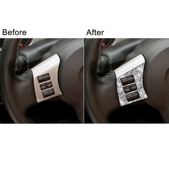 For Nissan 350Z 2003-2009 2pcs Car Steering Wheel Button Frame A Diamond Sticker,Left and Right Drive Universal