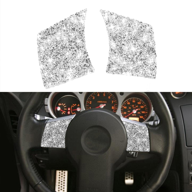 For Nissan 350Z 2003-2009 2pcs Car Steering Wheel Button Frame B Diamond Sticker,Left and Right Drive Universal - Car Interior Mouldings by PMC TechLife | Online Shopping South Africa | PMC TechLife | Buy Now Pay Later Mobicred
