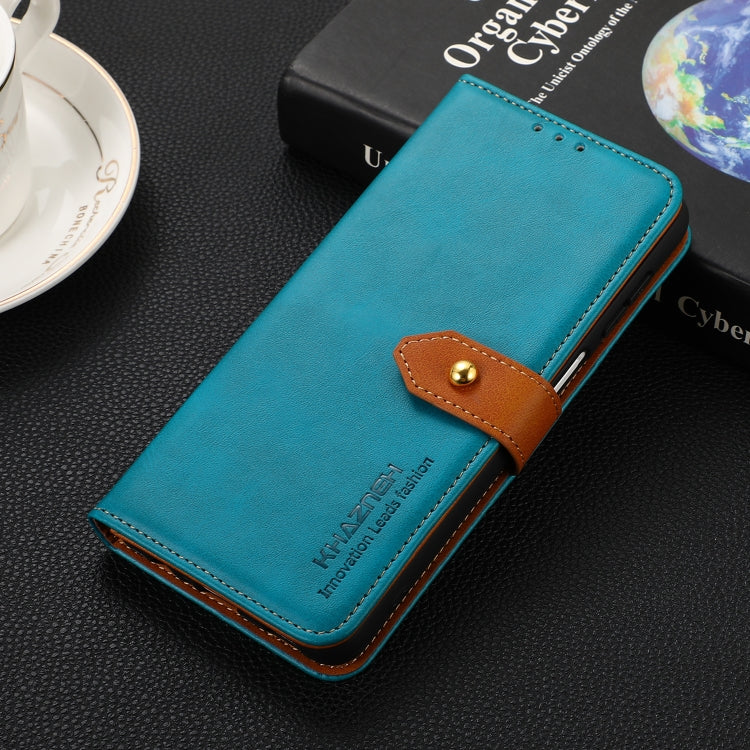 For Google Pixel 9 KHAZNEH Dual-color Cowhide Texture Flip Leather Phone Case(Blue) - Google Cases by PMC TechLife | Online Shopping South Africa | PMC TechLife | Buy Now Pay Later Mobicred