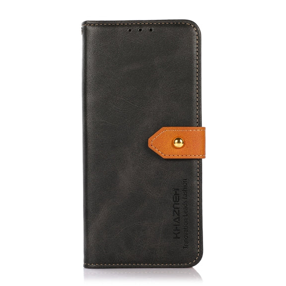 For Google Pixel 9 Pro KHAZNEH Dual-color Cowhide Texture Flip Leather Phone Case(Black)