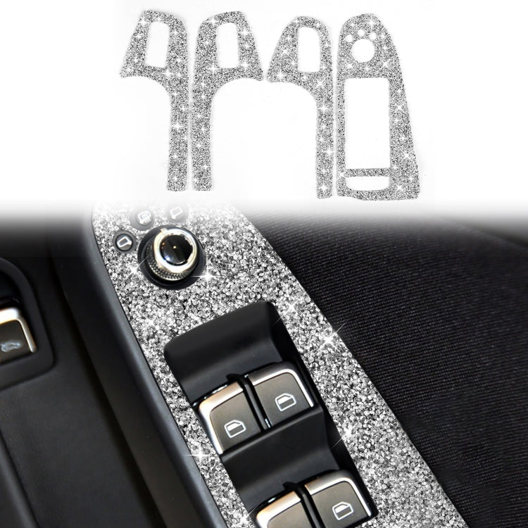 For Audi A4 / A5 / Q5 Car Door Lift Control Panel Diamond Decoration Sticker, Right Drive Low Configured - Car Interior Mouldings by PMC TechLife | Online Shopping South Africa | PMC TechLife | Buy Now Pay Later Mobicred