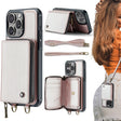 For iPhone 16 Pro Max JEEHOOD C22 Series Zipper Wallet Leather Phone Case with Dual Lanyard(Rose Gold) - iPhone 16 Pro Max Cases by JEEHOOD | Online Shopping South Africa | PMC TechLife | Buy Now Pay Later Mobicred