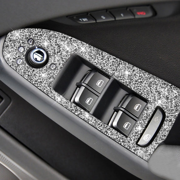For Audi A4 / A5 / Q5 Car Door Lift Control Panel Diamond Decoration Sticker, Right Drive High Configured