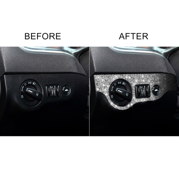 For Dodge Charger 2011-2014 Car Headlight Switch Diamond Decorative Sticker, Left-hand Drive