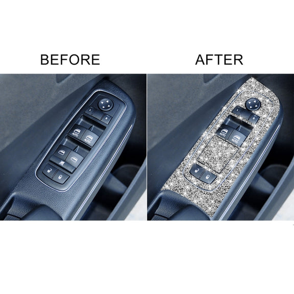 For Dodge Charger 2011-2014 9pcs/Set Car Window Lift Panel Diamond Decorative Sticker, Left-hand Drive