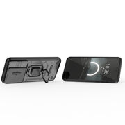 For Huawei Pura 70 Sliding Camshield TPU + PC Shockproof Phone Case with Holder(Black)