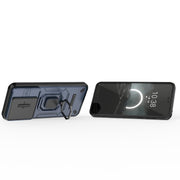 For Huawei Pura 70 Sliding Camshield TPU + PC Shockproof Phone Case with Holder(Blue)