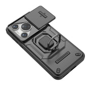 For Huawei Pura 70 Sliding Camshield TPU + PC Shockproof Phone Case with Holder(Green)