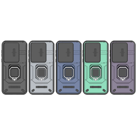 For Huawei Pura 70 Ultra Sliding Camshield TPU + PC Shockproof Phone Case with Holder(Grey)