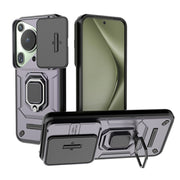 For Huawei Pura 70 Ultra Sliding Camshield TPU + PC Shockproof Phone Case with Holder(Purple)