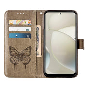 For Motorola Moto G Power 5G 2024 Embossed Butterfly Leather Phone Case(Grey)
