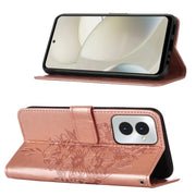 For Motorola Moto G Power 5G 2024 Embossed Butterfly Leather Phone Case(Rose Gold)