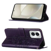 For Motorola Moto G Power 5G 2024 Embossed Butterfly Leather Phone Case(Dark Purple)