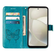 For Motorola Moto G Power 5G 2024 Embossed Butterfly Leather Phone Case(Blue)