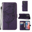For Motorola Moto G Play 5G 2024 Embossed Butterfly Leather Phone Case(Dark Purple) - Motorola Cases by PMC Jewellery | Online Shopping South Africa | PMC Jewellery | Buy Now Pay Later Mobicred