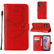 For Motorola Moto G Play 5G 2024 Embossed Butterfly Leather Phone Case(Red) - Motorola Cases by PMC Jewellery | Online Shopping South Africa | PMC Jewellery | Buy Now Pay Later Mobicred