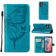 For Motorola Moto G Play 5G 2024 Embossed Butterfly Leather Phone Case(Blue) - Motorola Cases by PMC Jewellery | Online Shopping South Africa | PMC Jewellery | Buy Now Pay Later Mobicred
