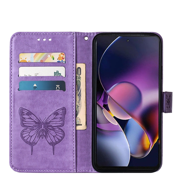 For Motorola Moto G Stylus 5G 2024 Embossed Butterfly Leather Phone Case(Purple) - free shipping - PMC Jewellery - Order now!