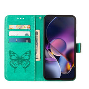 For Motorola Moto G Stylus 5G 2024 Embossed Butterfly Leather Phone Case(Green)
