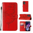 For Motorola Moto G Stylus 5G 2024 Embossed Butterfly Leather Phone Case(Red) - Motorola Cases by PMC Jewellery | Online Shopping South Africa | PMC Jewellery | Buy Now Pay Later Mobicred