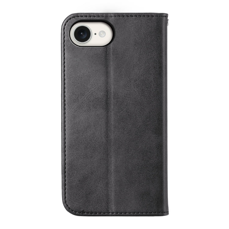 For iPhone 16e Cubic Grid Calf Texture Magnetic Leather Phone Case(Black) - iPhone 16e Cases by PMC TechLife | Online Shopping South Africa | PMC TechLife | Buy Now Pay Later Mobicred