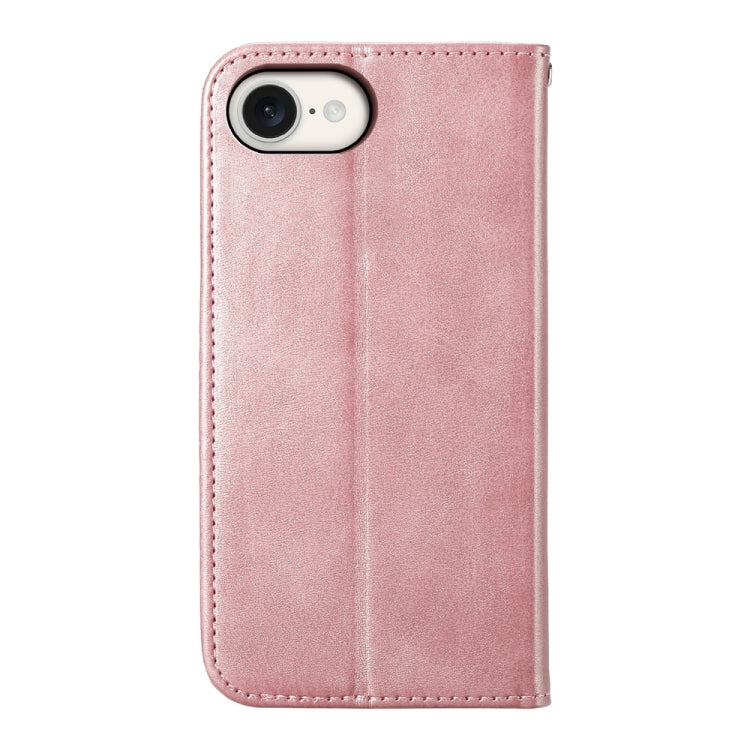 For iPhone 16e Cubic Grid Calf Texture Magnetic Leather Phone Case(Rose Gold) - iPhone 16e Cases by PMC TechLife | Online Shopping South Africa | PMC TechLife | Buy Now Pay Later Mobicred