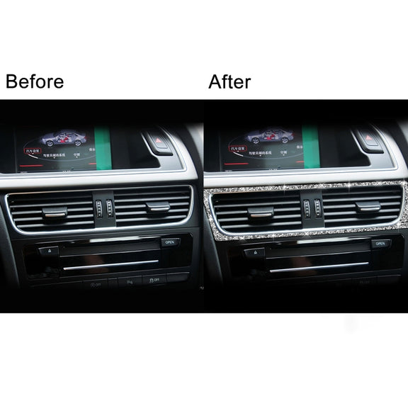 For Audi A4 / A5 / Q5 Car Air Conditioning Air Outlet Frame Diamond Decoration Sticker, Left Drive