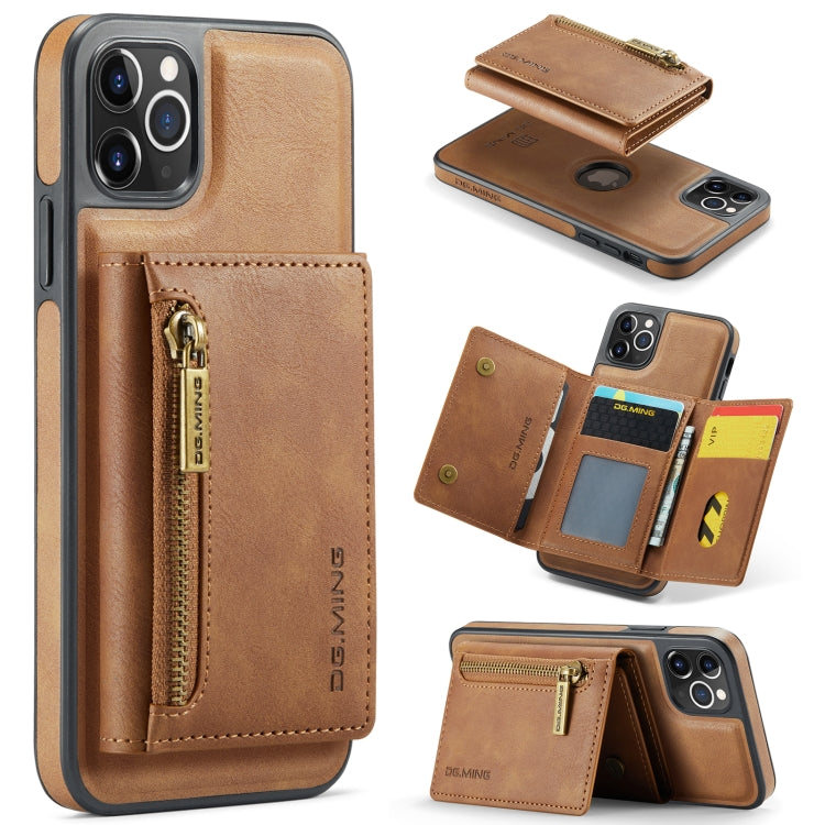 For iPhone 11 Pro Max DG.MING M5 Series Zip RFID Multi Card Detachable Leather Phone Case(Brown) - iPhone 11 Pro Max Cases by DG.MING | Online Shopping South Africa | PMC TechLife | Buy Now Pay Later Mobicred