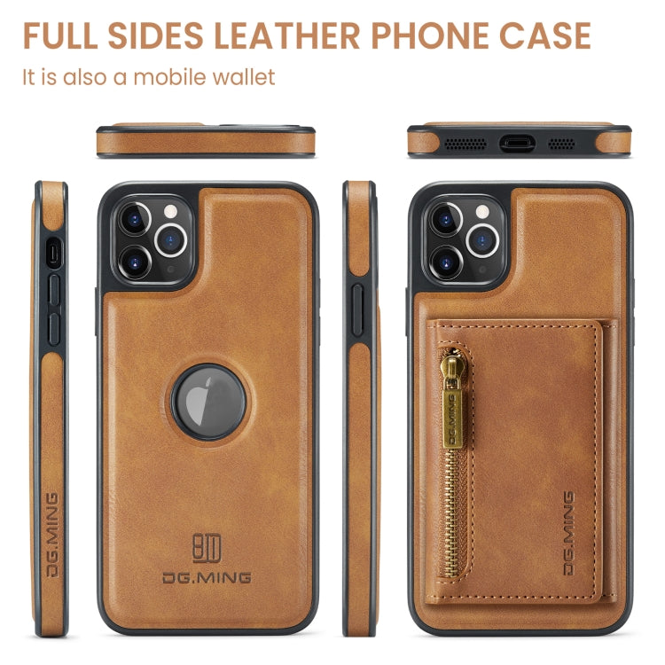 For iPhone 11 Pro Max DG.MING M5 Series Zip RFID Multi Card Detachable Leather Phone Case(Brown) - iPhone 11 Pro Max Cases by DG.MING | Online Shopping South Africa | PMC Jewellery | Buy Now Pay Later Mobicred