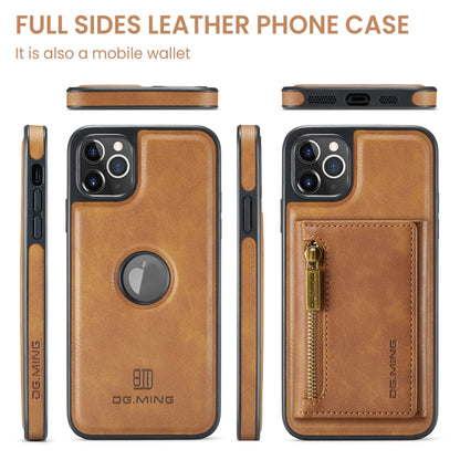 For iPhone 11 Pro Max DG.MING M5 Series Zip RFID Multi Card Detachable Leather Phone Case(Brown) - iPhone 11 Pro Max Cases by DG.MING | Online Shopping South Africa | PMC Jewellery | Buy Now Pay Later Mobicred