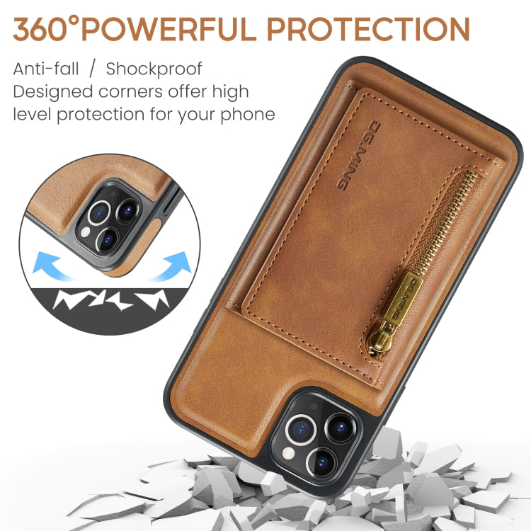 For iPhone 11 Pro Max DG.MING M5 Series Zip RFID Multi Card Detachable Leather Phone Case(Brown) - iPhone 11 Pro Max Cases by DG.MING | Online Shopping South Africa | PMC Jewellery | Buy Now Pay Later Mobicred