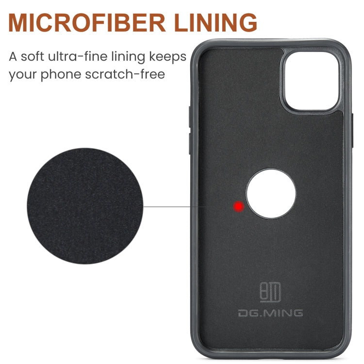 For iPhone 11 Pro Max DG.MING M5 Series Zip RFID Multi Card Detachable Leather Phone Case(Brown) - iPhone 11 Pro Max Cases by DG.MING | Online Shopping South Africa | PMC Jewellery | Buy Now Pay Later Mobicred