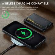 For iPhone 16 Plus DG.MING M5 Series Zip RFID Multi Card Detachable Leather Phone Case(Black)