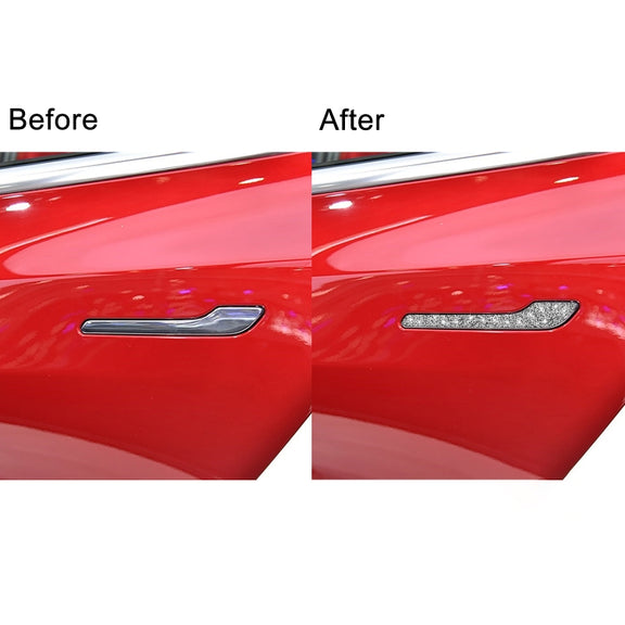 For Tesla Model 3 4pcs Car Outside Handle Diamond Sticker,Left and Right Drive Universal