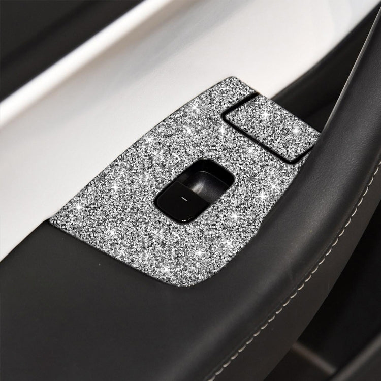 For Tesla Model 3 Car Window Raising Button Diamond Sticker, Left Drive - Car Interior Mouldings by PMC TechLife | Online Shopping South Africa | PMC TechLife | Buy Now Pay Later Mobicred