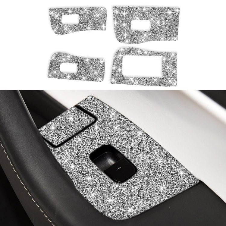 For Tesla Model 3 Car Window Raising Button Diamond Sticker, Right Drive - Car Interior Mouldings by PMC TechLife | Online Shopping South Africa | PMC TechLife | Buy Now Pay Later Mobicred