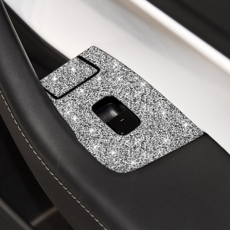 For Tesla Model 3 Car Window Raising Button Diamond Sticker, Right Drive - Car Interior Mouldings by PMC TechLife | Online Shopping South Africa | PMC TechLife | Buy Now Pay Later Mobicred