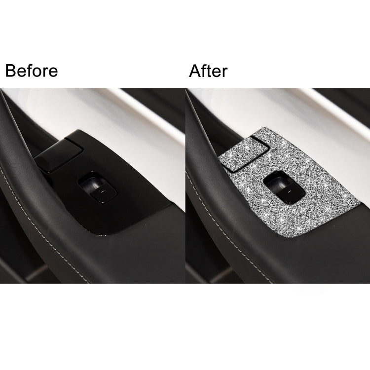 For Tesla Model 3 Car Window Raising Button Diamond Sticker, Right Drive - Car Interior Mouldings by PMC TechLife | Online Shopping South Africa | PMC TechLife | Buy Now Pay Later Mobicred