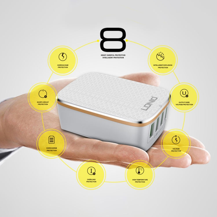 LDNIO A3304 17W 3 USB Interfaces Travel Charger Mobile Phone Charger, AU Plug - USB Charger by LDNIO | Online Shopping South Africa | PMC TechLife | Buy Now Pay Later Mobicred