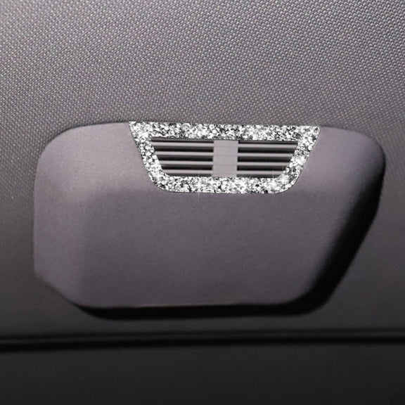 For BMW Series 3 E46 1998-2005 Car Rear Seat Roof Air Outlet Diamond Decoration Sticker, Left and Right Drive