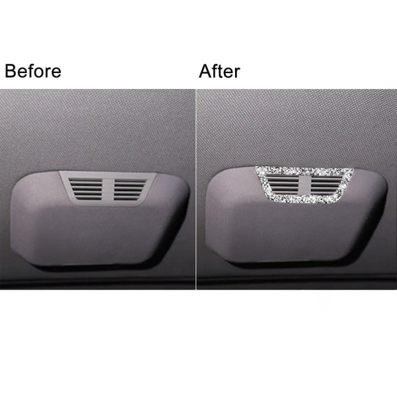 For BMW Series 3 E46 1998-2005 Car Rear Seat Roof Air Outlet Diamond Decoration Sticker, Left and Right Drive